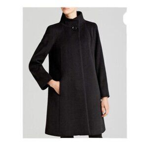 Cinzia Rocca due - Cashmere and Wool A-Line Funnel-Neck Coat